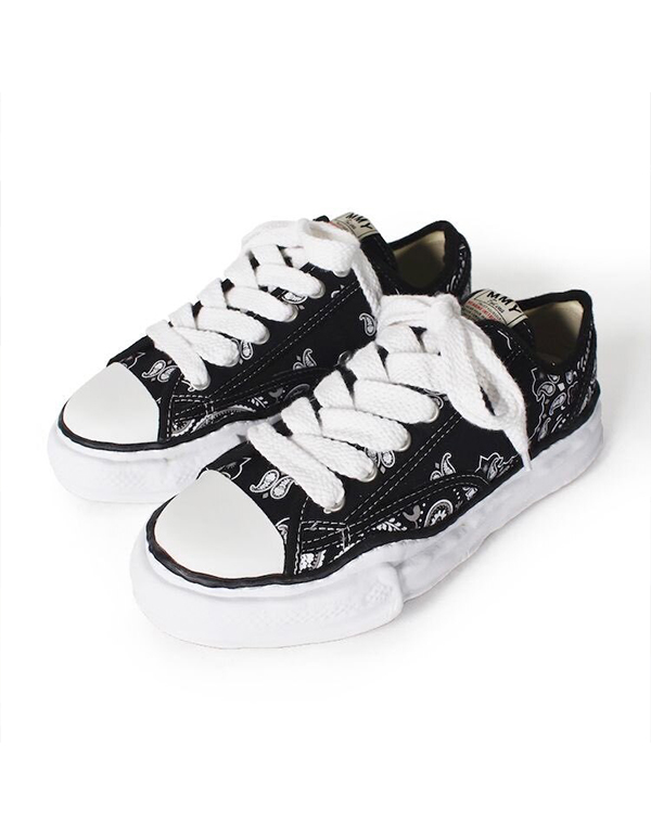 MAISON MIHARA YASUHIRO PETERSON OG SOLE CANVAS BANDANA LOW-TOP SNEAKER BLACK