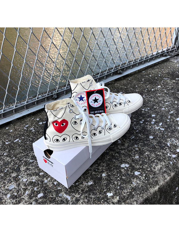 CONVERSE PLAY COMME DES GARCONS HI WHITE