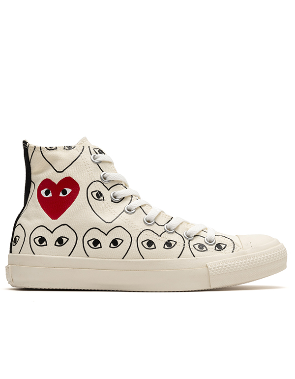 CONVERSE PLAY COMME DES GARCONS HI WHITE