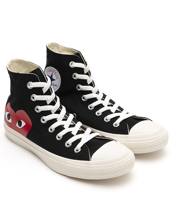 COMME DES GARCONS PLAY x CONVERSE HI BLACK