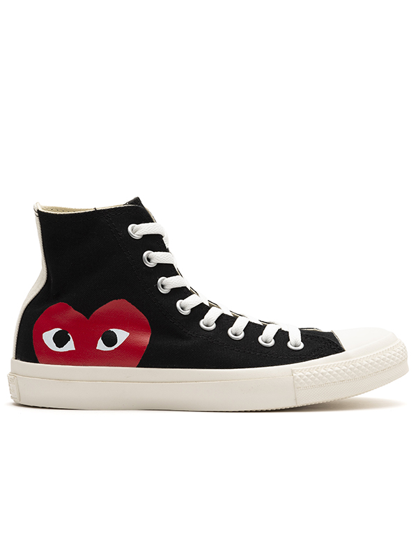 COMME DES GARCONS PLAY x CONVERSE HI BLACK