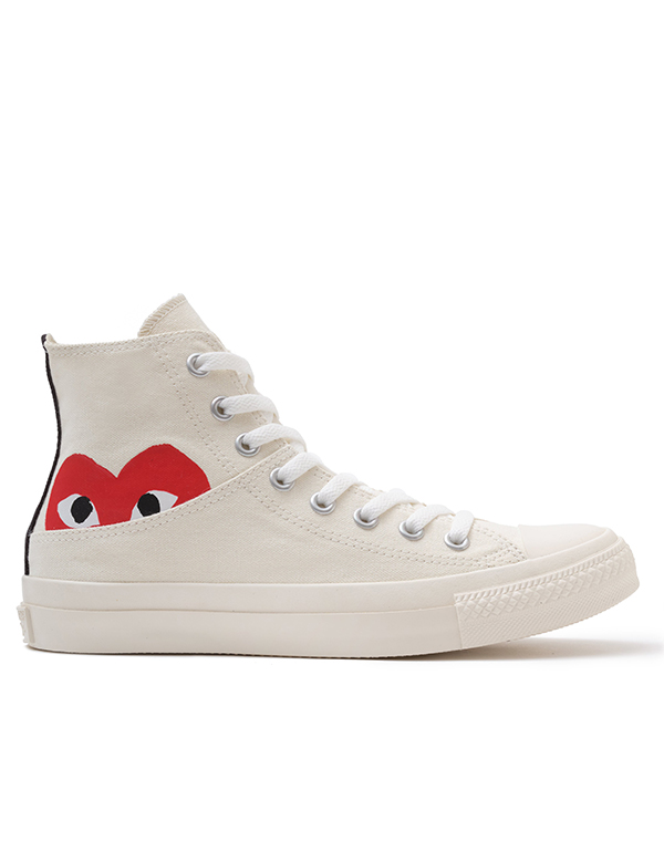 COMME DES GARCONS PLAY x CONVERSE HEART IS SHY HI WHITE