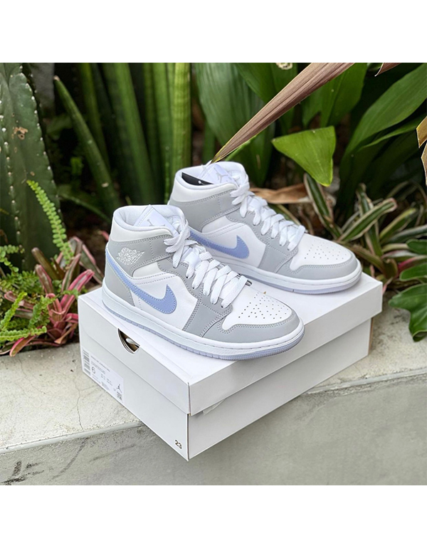 WMNS NIKE AIR JORDAN 1 MID WHITE WOLF GREY