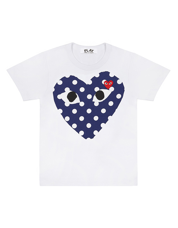 COMME DES GARCONS PLAY POLKA DOT BIG HEART T-Shirt (WHITE)