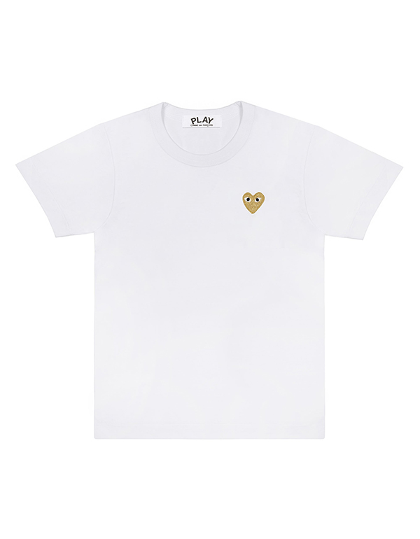 COMME DES GARCONS PLAY GOLD HEART MUJI T-Shirt (WHITE)