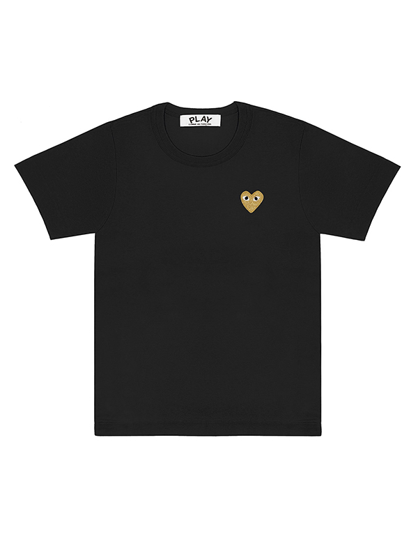 COMME DES GARCONS PLAY GOLD HEART MUJI T-Shirt (BLACK)
