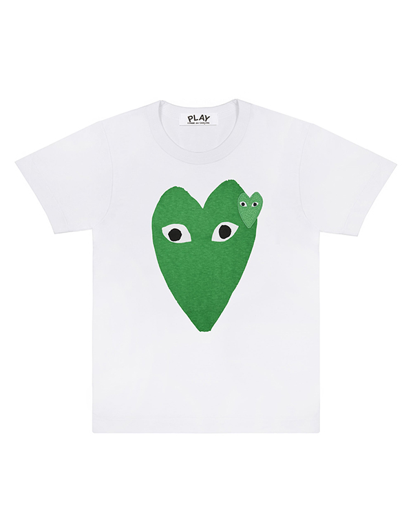 COMME DES GARCONS PLAY BIG GREEN HEART T-Shirt (WHITE)