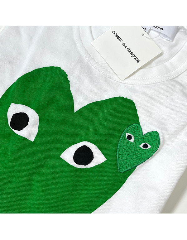 COMME DES GARCONS PLAY BIG GREEN HEART T-Shirt (WHITE)