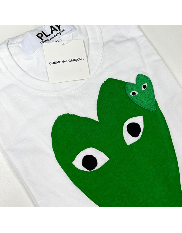 COMME DES GARCONS PLAY BIG GREEN HEART T-Shirt (WHITE)