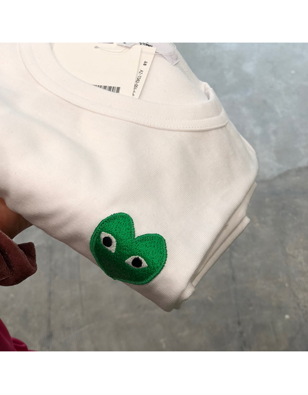 COMME DES GARCONS PLAY GREEN HEART MUJI T-Shirt (WHITE)