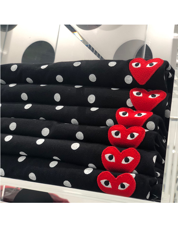 COMME DES GARCONS PLAY POLKA DOT T-Shirt (BLACK/WHITE)