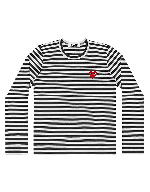 COMME DES GARCONS PLAY STRIPED T-Shirt (BLACK/WHITE)