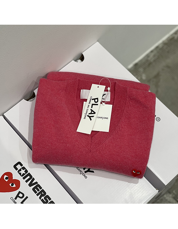 COMME DES GARCONS PLAY RED MINI HEART KNIT (PINK)