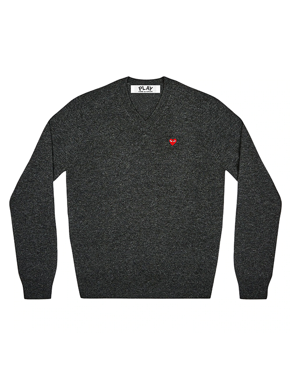 COMME DES GARCONS PLAY RED MINI HEART KNIT (DARK GREY)