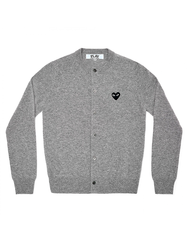 (MENS) COMME DES GARCONS PLAY BLACK HEART KNIT (GREY)