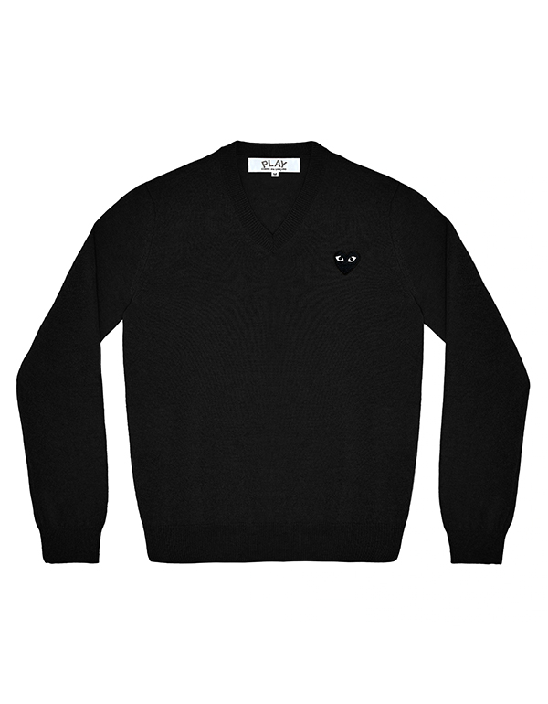 (MENS) COMME DES GARCONS PLAY BLACK HEART KNIT (BLACK)