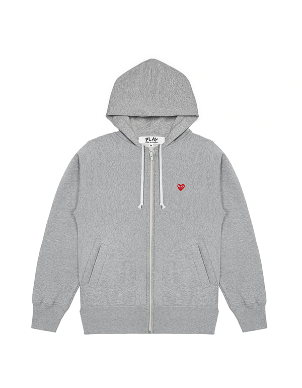 COMME DES GARCONS PLAY RED MINI HEART HOODIE (GREY)