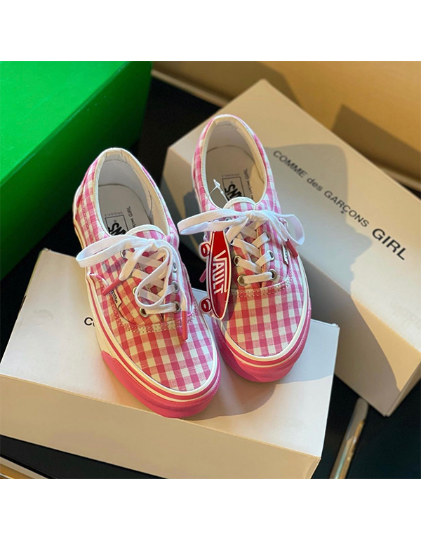 VANS x COMME des GARCONS PINK Gingham CHECK