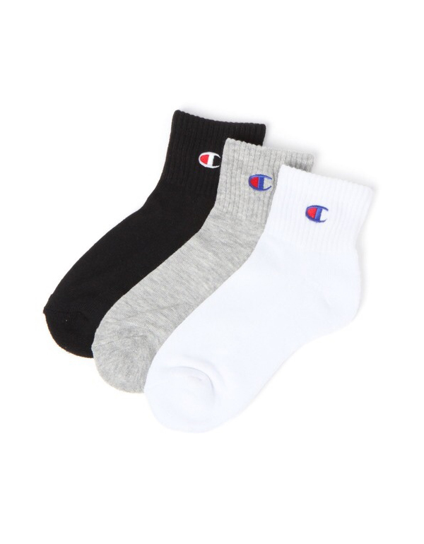 CHAMPION KIDS QUARTER LENGTH SOCKS 3COLOR 3PS 19-24CM