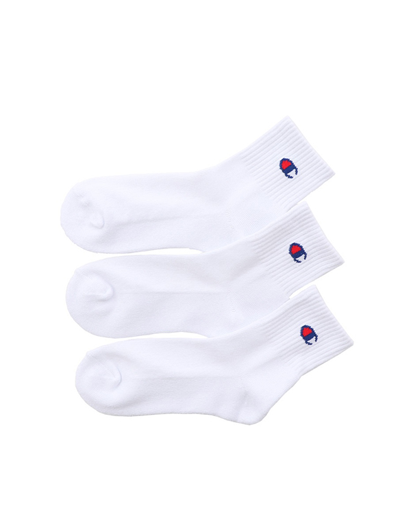 CHAMPION KIDS QUARTER LENGTH SOCKS WHITE 3PS 19-24CM