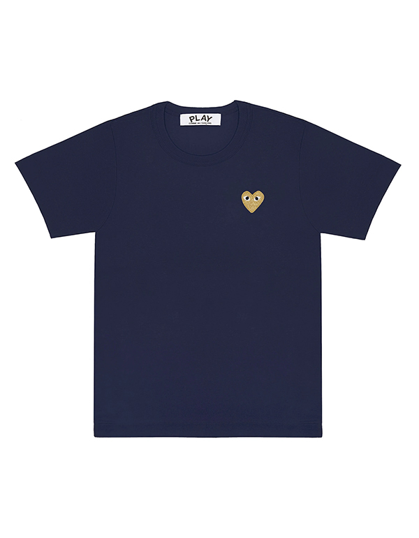 COMME DES GARCONS PLAY GOLD HEART MUJI T-Shirt (NAVY)