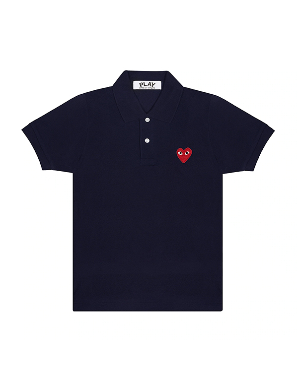 COMME DES GARCONS PLAY RED HEART POLO SHIRT (NAVY)