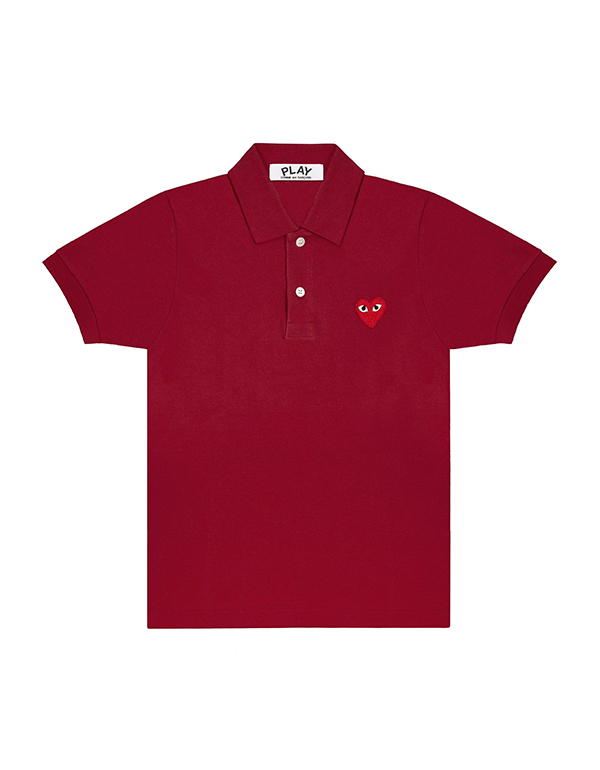 COMME DES GARCONS PLAY RED HEART POLO SHIRT (BURGUNDY)