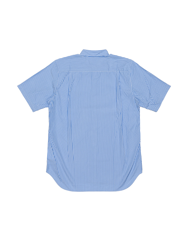 COMME DES GARCONS PLAY BLACK HEART SHORT STRIPED SHIRT (BLUE/WHITE)