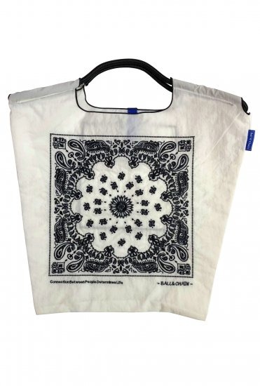 (M) Ball & Chain Eco Bag Medium Paisley White