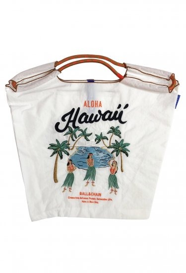 (M) Ball & Chain Eco Bag Medium Hawaii White