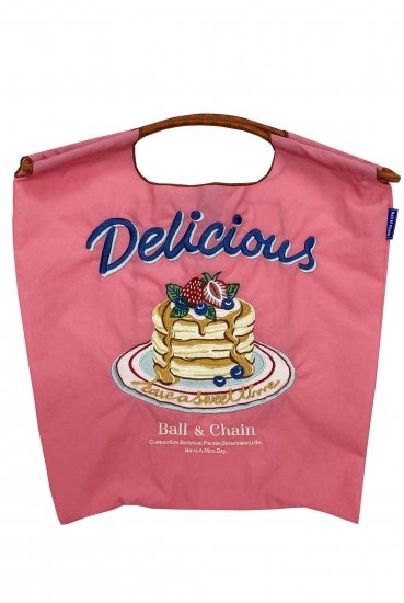 (M) Ball & Chain Eco Bag Medium Delicious Pancake Pink