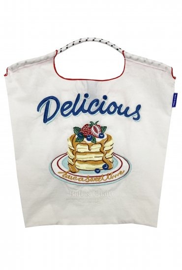 (M) Ball & Chain Eco Bag Medium Delicious Pancake White