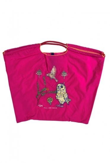 (M) Ball & Chain Eco Bag Medium Owl Pink
