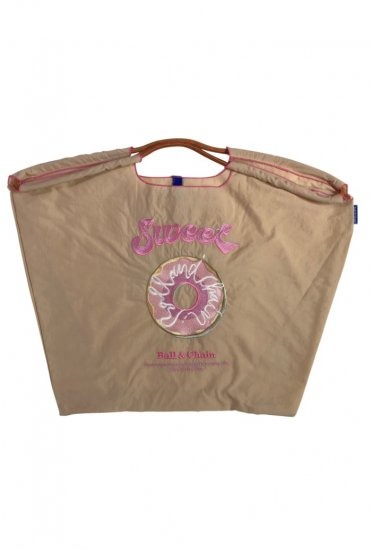 (L) Ball & Chain Eco Bag Large Sweet Doughnut Beige