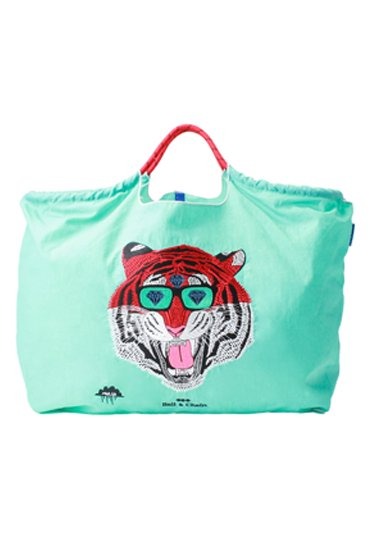 (L) Ball & Chain Eco Bag Large Tiger Blue