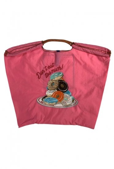 (L) Ball & Chain Eco Bag Large Dont eat too much Pink