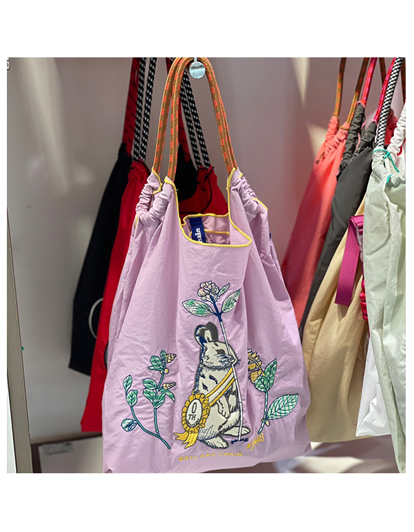 (M) Ball & Chain Eco Bag Medium Rabbit Purple