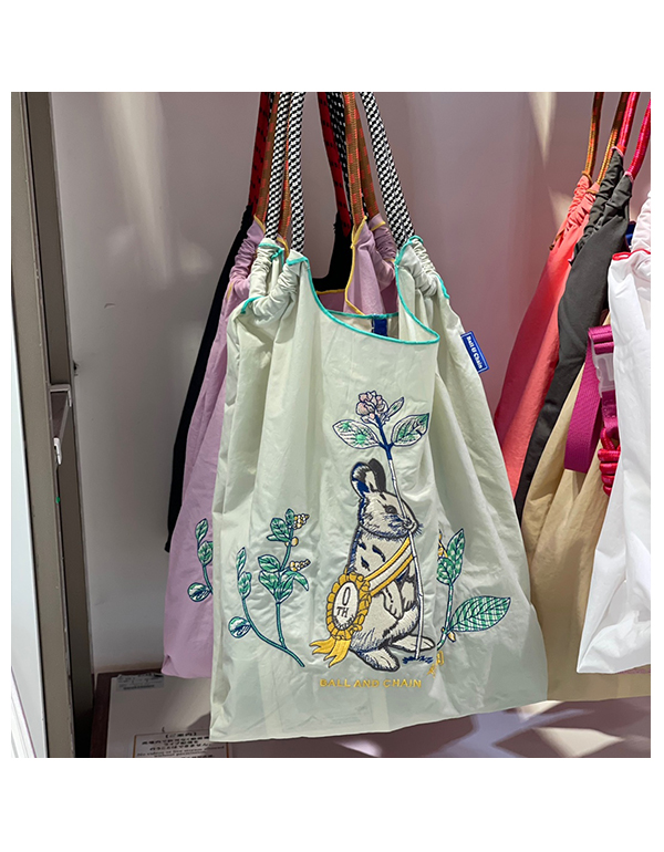 (M) Ball & Chain Eco Bag Medium Rabbit Light Grey