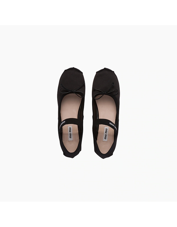 MIUMIU SATIN BALLERINAS BLACK