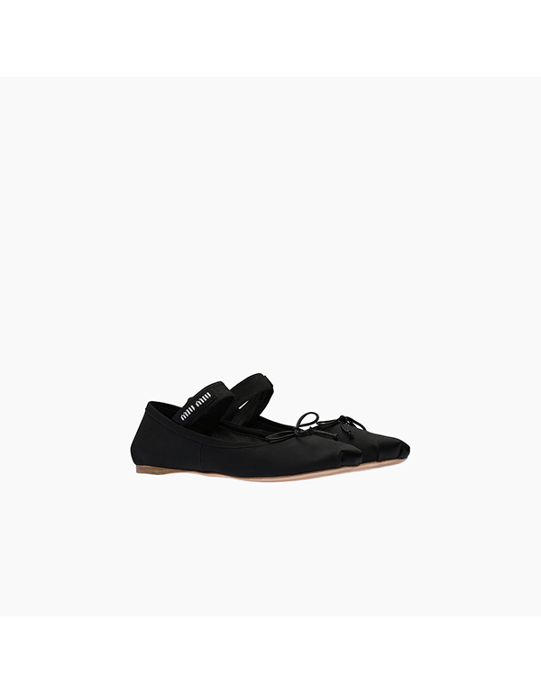 MIUMIU SATIN BALLERINAS BLACK