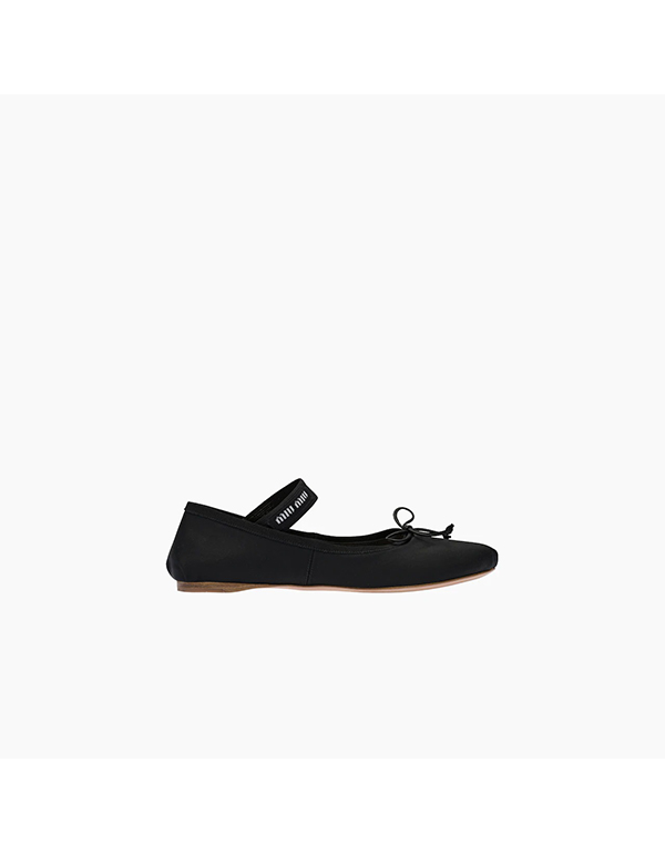 MIUMIU SATIN BALLERINAS BLACK