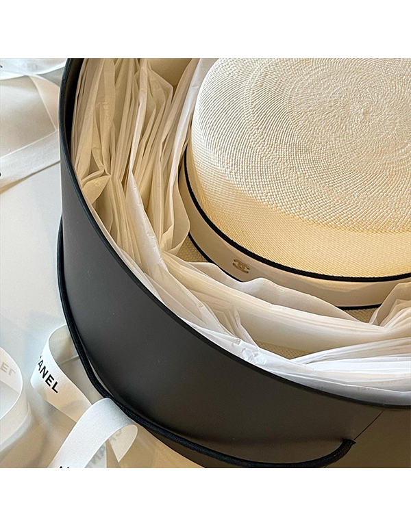 CHANEL PANAMA HAT M SIZE WHITE