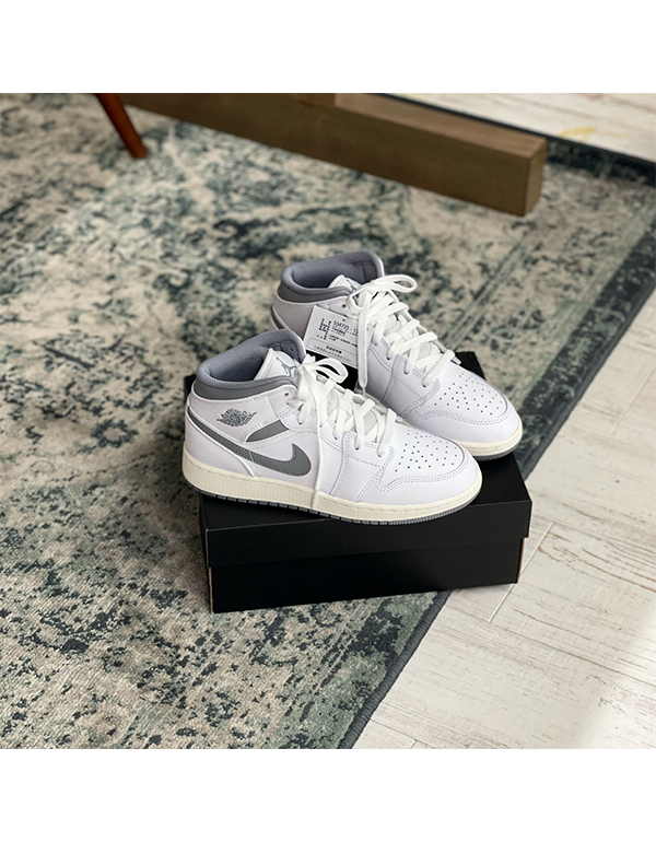 NIKE GS AIR JORDAN 1 MID NEUTRAL GREY