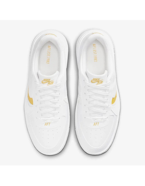 NIKE WMNS AIR FORCE1 PLT.AF.ORM WHITE YELLOW