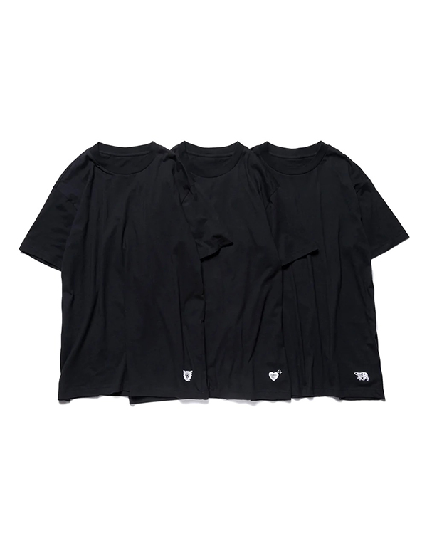 HUMAN MADE 3PACK T-SHIRT BLACK