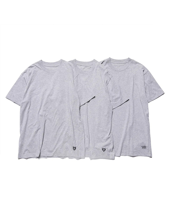 HUMAN MADE 3PACK T-SHIRT GRAY