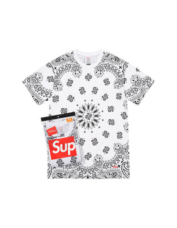 Supreme Hanes Bandana Tagless Tees White (2 Pack)