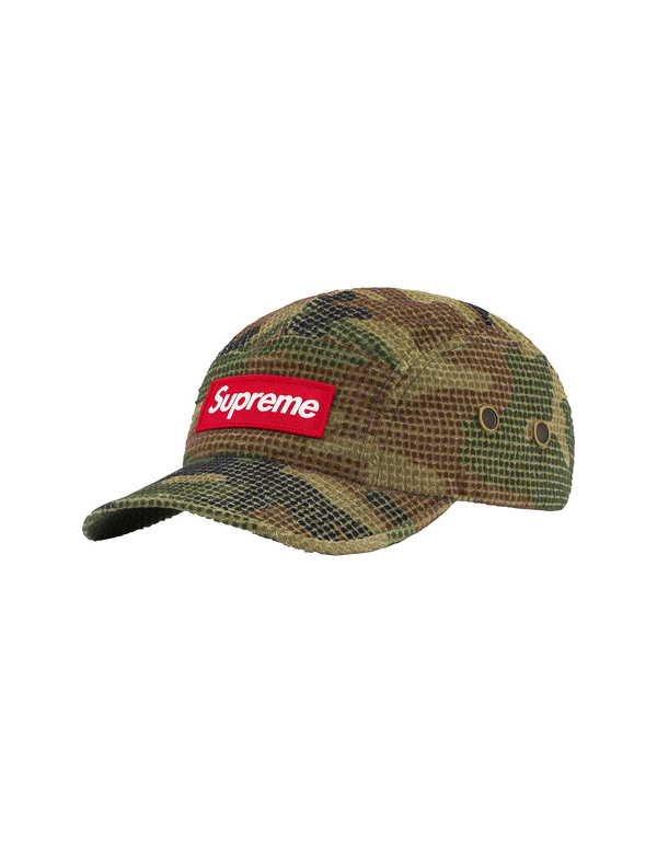 Supreme Camo Grid Velvet Camp Cap Green