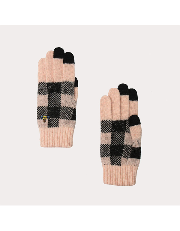 VIVIENNE WESTWOOD BLANKET CHECK KNIT GLOVES