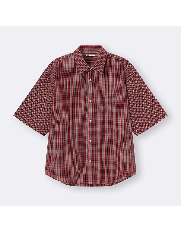 GU BROAD OVERSIZED CHECK SHIRT (HALF SLEEVE)